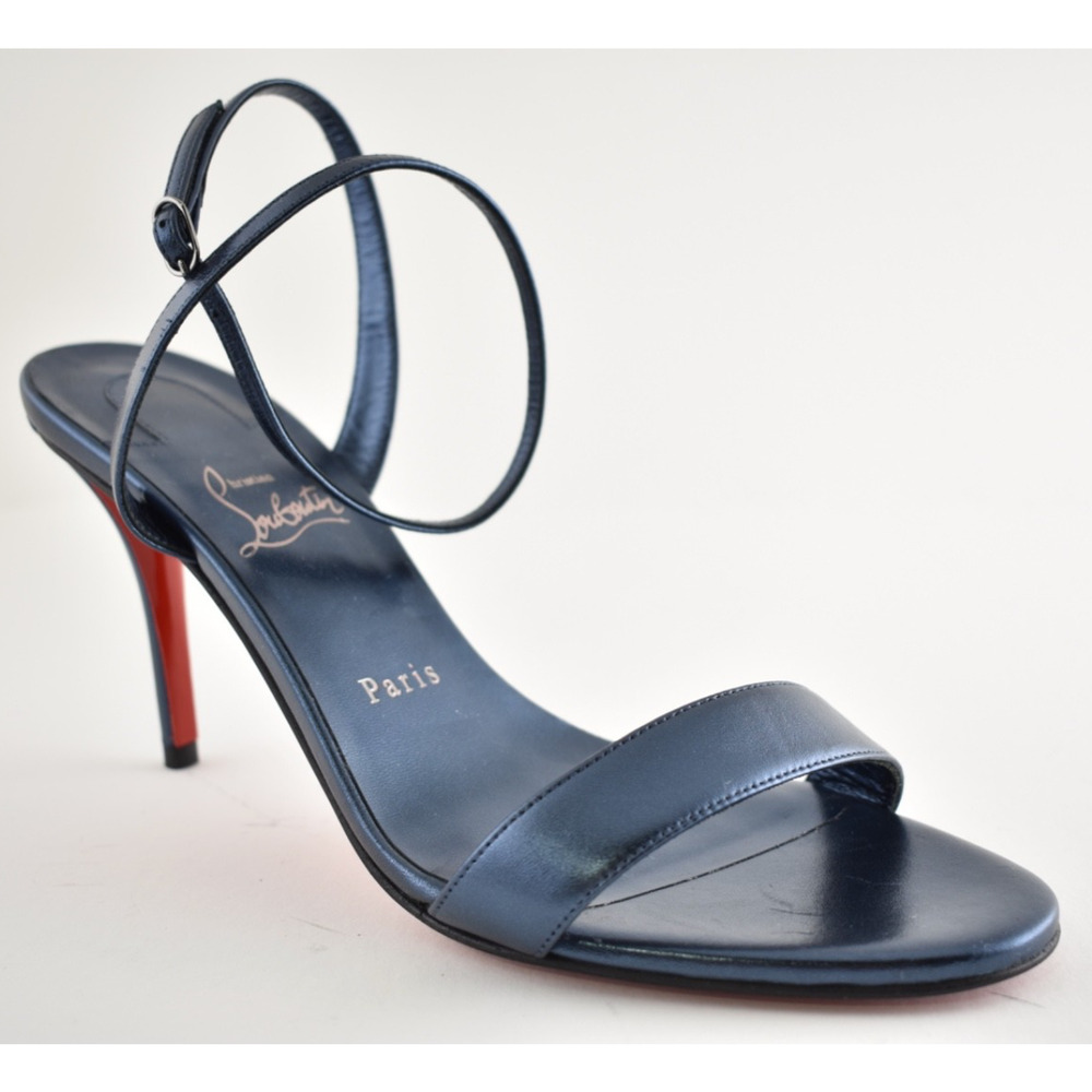 Christian Louboutin Miss Z Sandal 80 Blue Ankle Strap Sandal Heel Pump 40 - Picture 4 of 13